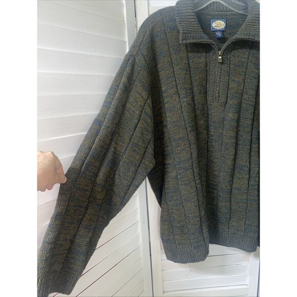 Tommy Bahama Sweater Men’s Quarter Zip Green Brown Sweater Sz X-Large - Picture 4 of 10